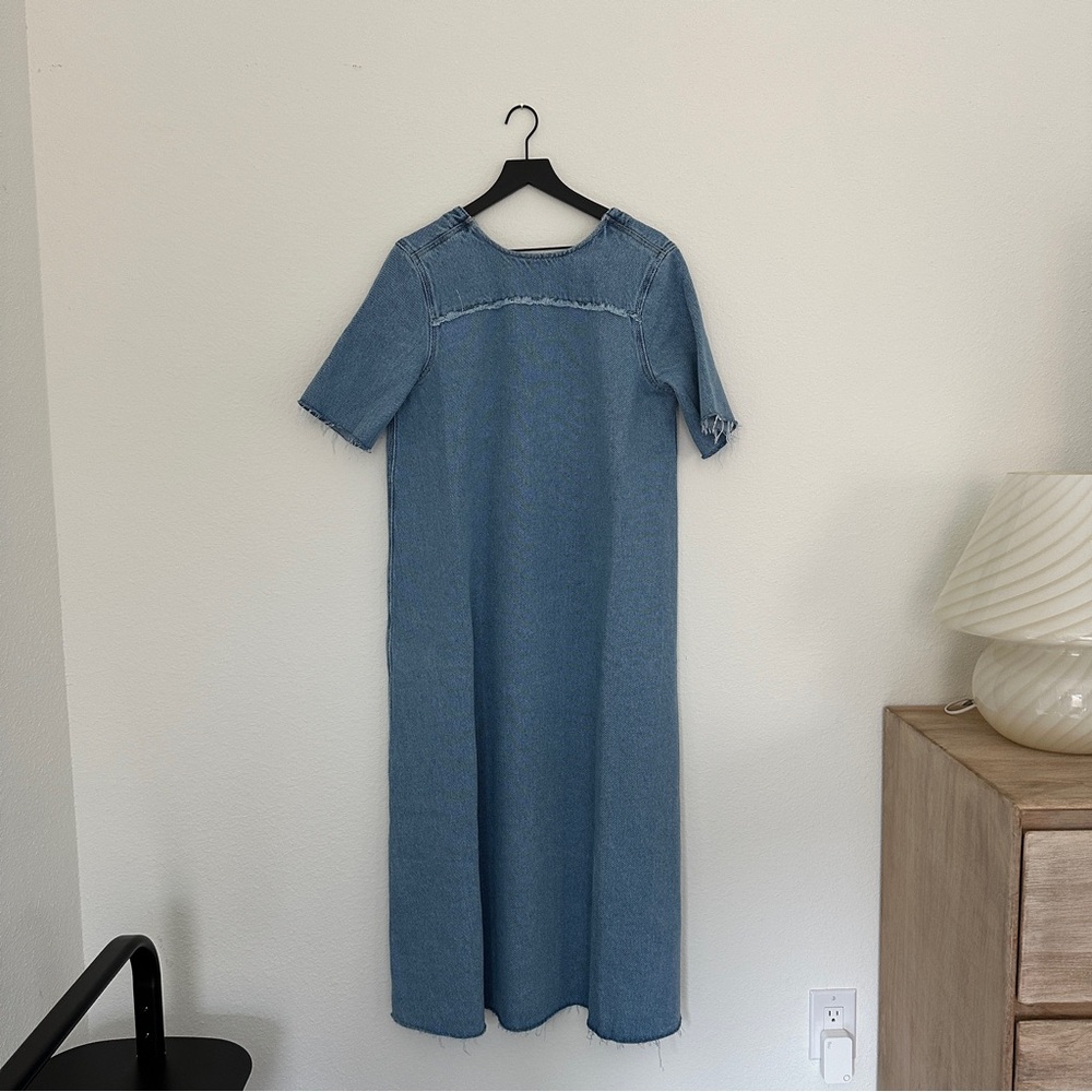 Ganni Blue Denim Midi Dress